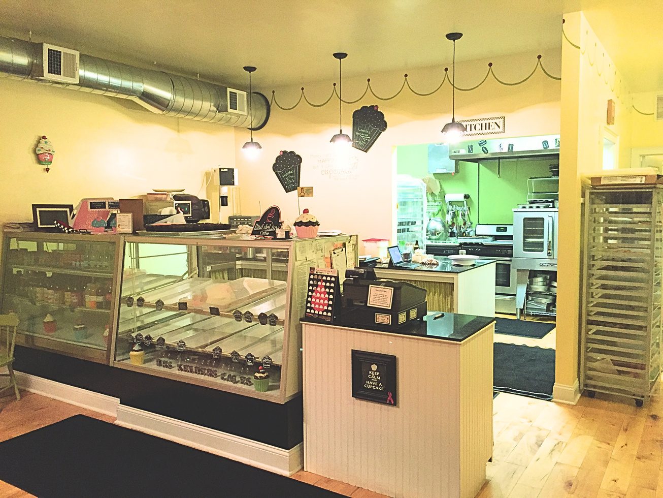 The original bakery case and counter